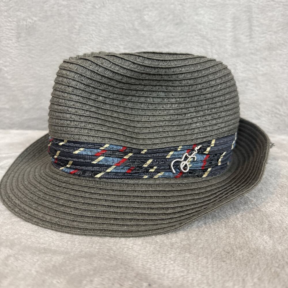 Carlos Santana Stylish Gray Fedora Hat Small Medium Guitar Paper Woven